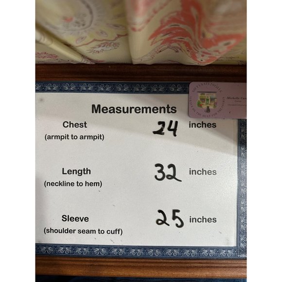 Susan Graver XL sheer yellow floral print long sleeve pin tuck v neck Boho top - Picture 7 of 7